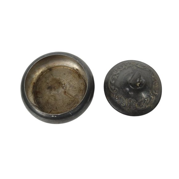 St Louis Silver Co Trinket Button Ring Jewelry Box w Lid Vanity Victorian Ornate - Picture 3 of 9